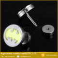 Glow personnalisée dans le faux noir acier inoxydable chirurgical Plugs Tunnel boucles d’oreilles